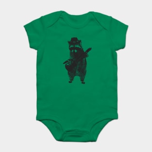 Raccoon wielding ukulele Baby Bodysuit